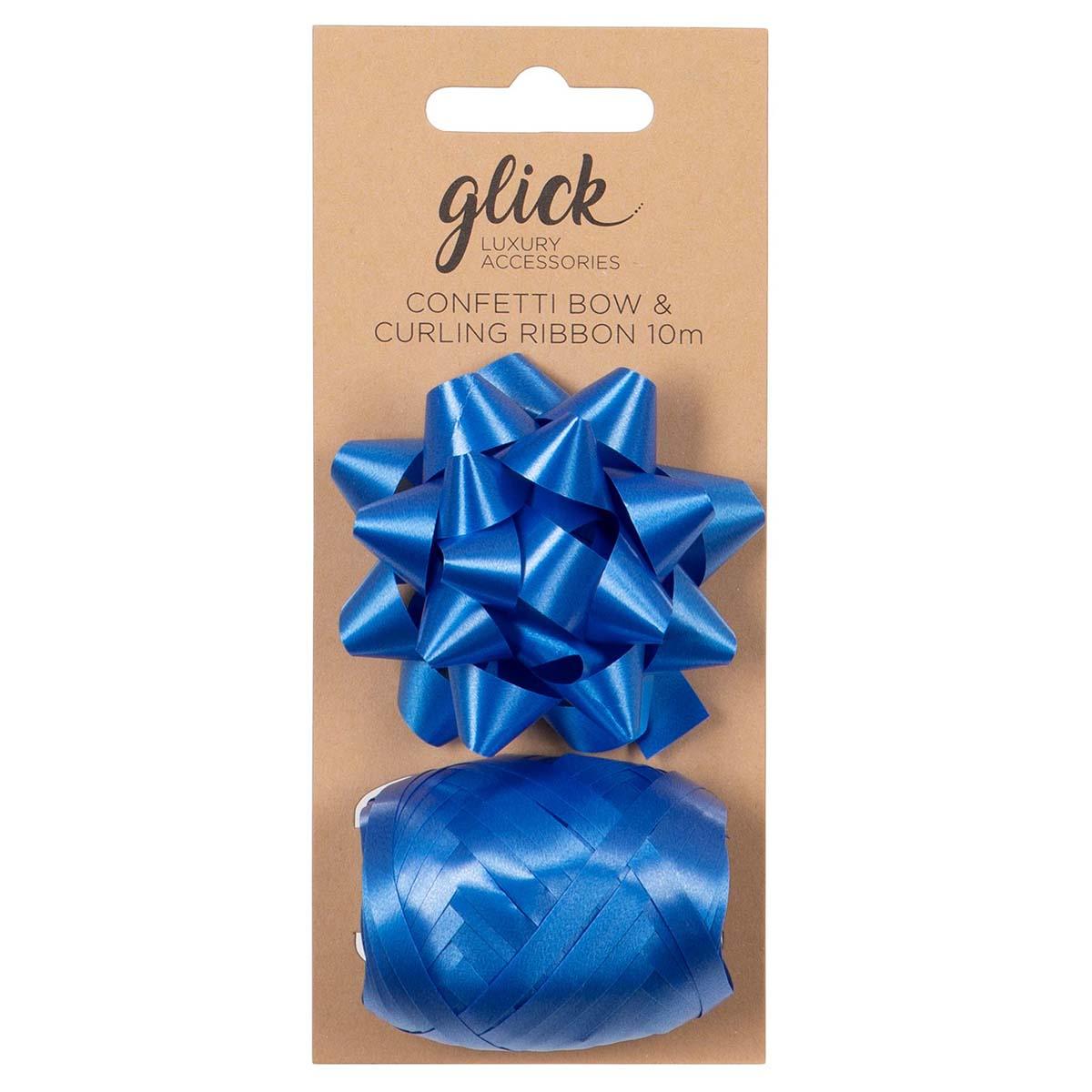 Indigo Blue Bow And Ribbon Set Displayed In Full