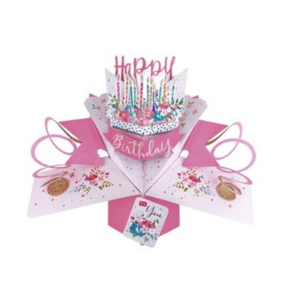 Pop Up Card - Birthday Cake Pink Image