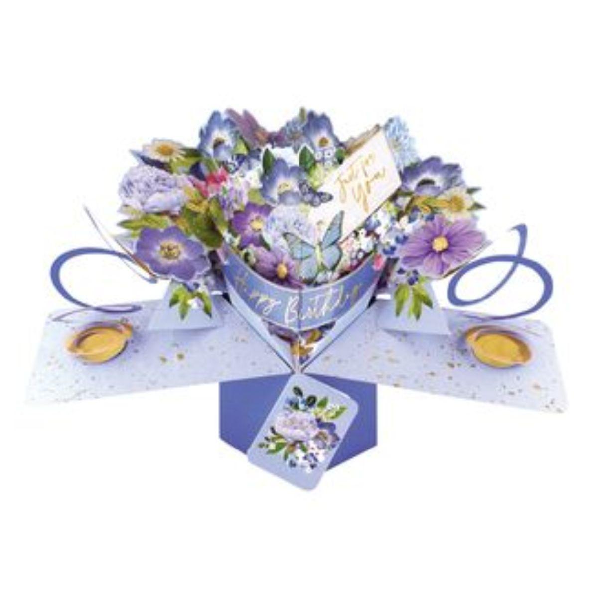 Pop Up Card - Blue Flowers Image