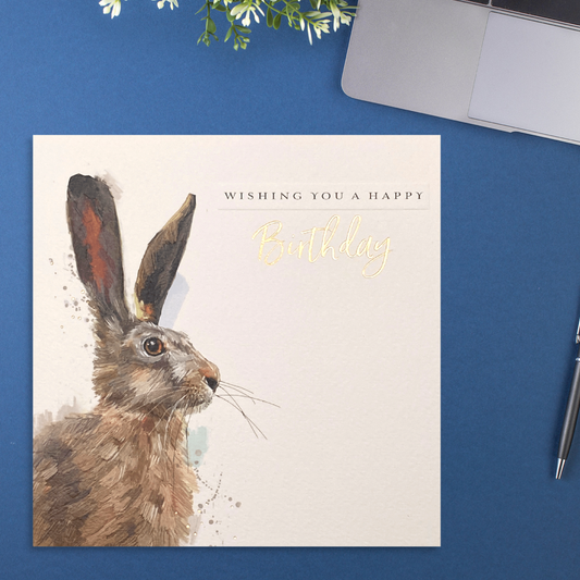 Bunny Rabbit Themed Birthday Card Displayed In Full