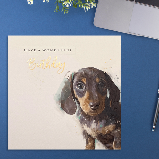 Dog Themed Birthday Card Shown Full Image