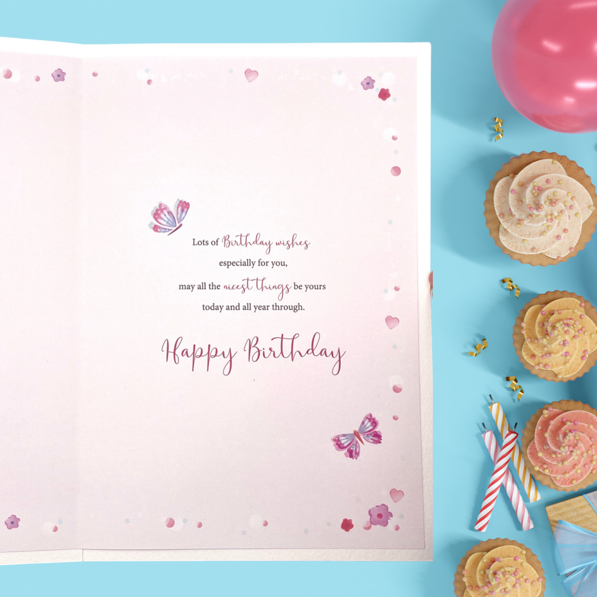 Inside Image Of Great Niece Card To Show Layout And Printed Text