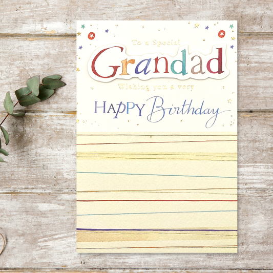 Grandad - Happy Birthday Text Front Image