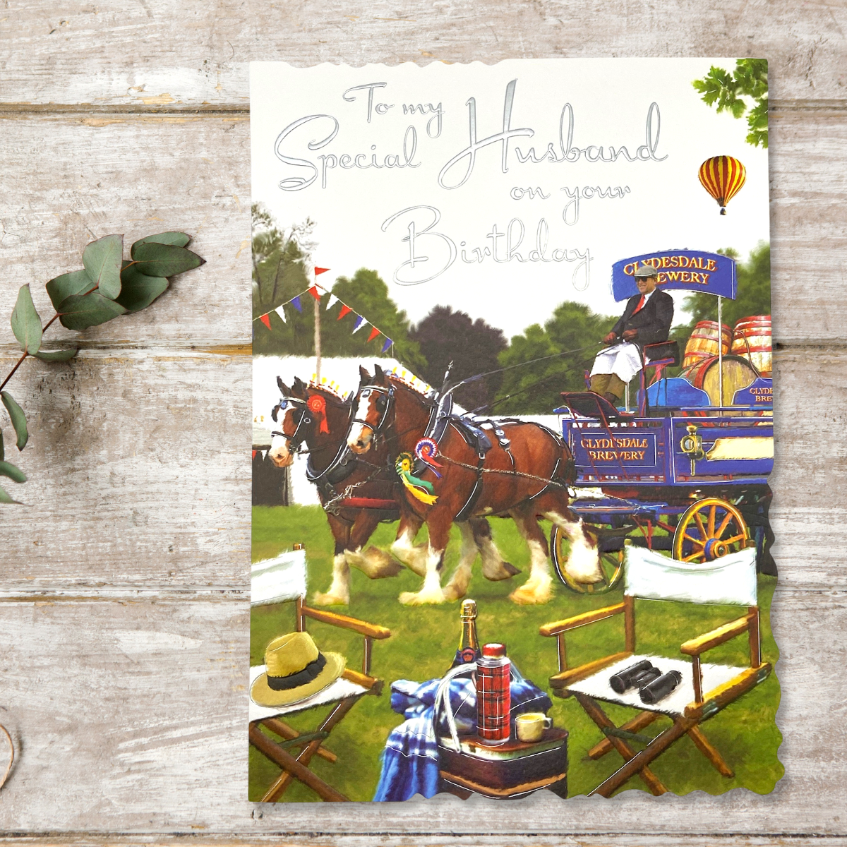 Husband - Birthday Velvet Large Horse & Carriage Front Image