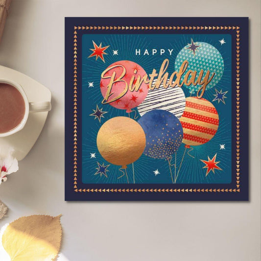 Fella - Birthday Balloons Birthday Card Front Image