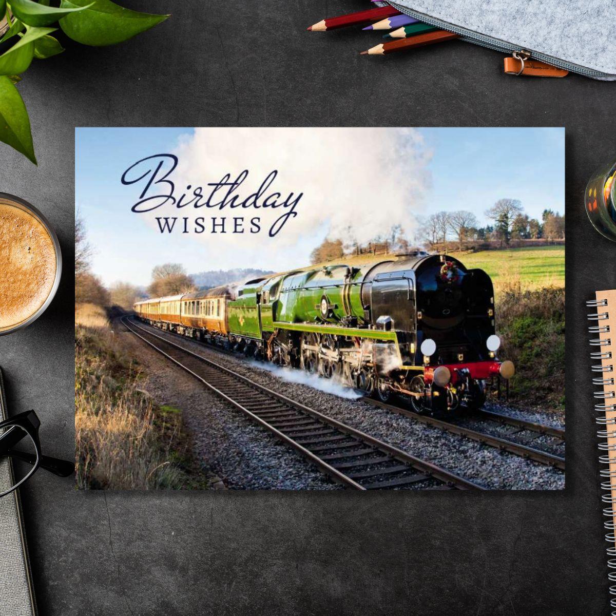 Picture This Photographic -  Steam Locomotive Birthday card front image