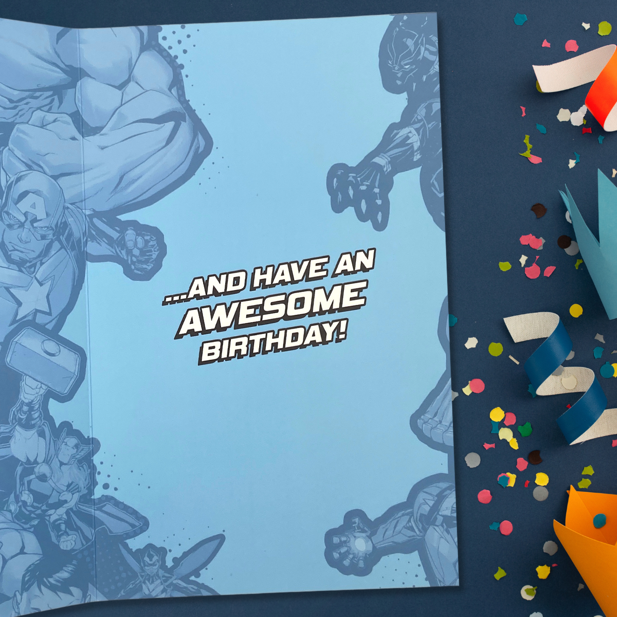 Inside Of Marvel Birthday Card To Show Printed Text