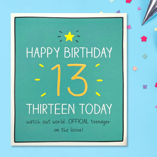 13th Birthday Card - Happy Jackson Thirteen Today