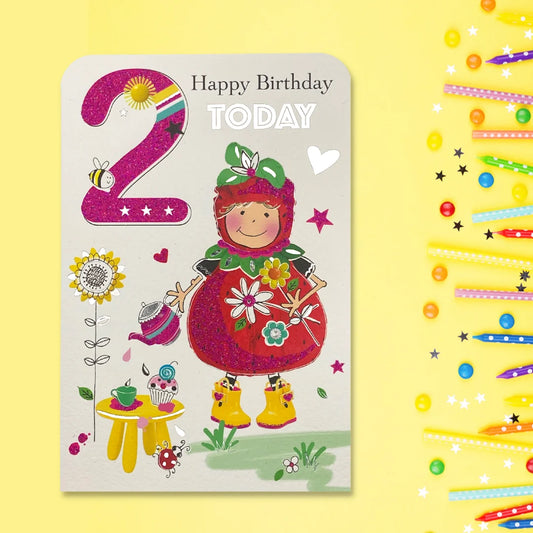 2nd Birthday Card - Twingles Strawberry