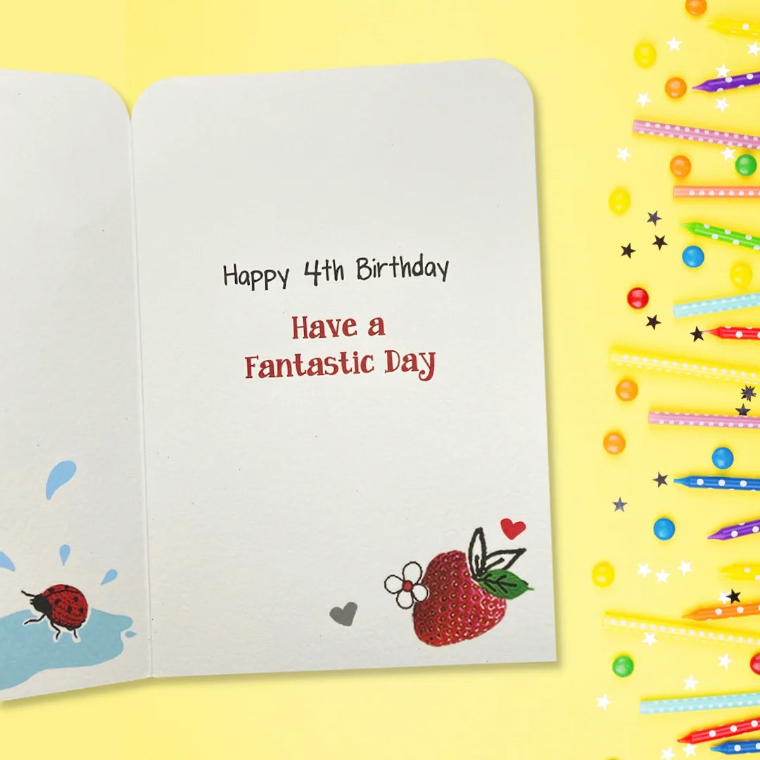 4th Birthday Card - Twingles Little Gardener