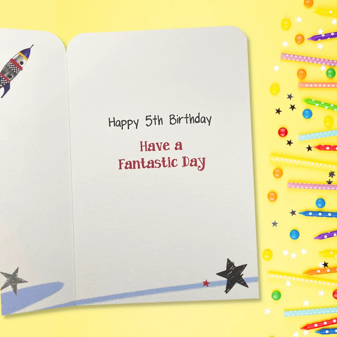 5th Birthday  Card- Twingles Little Firefighter