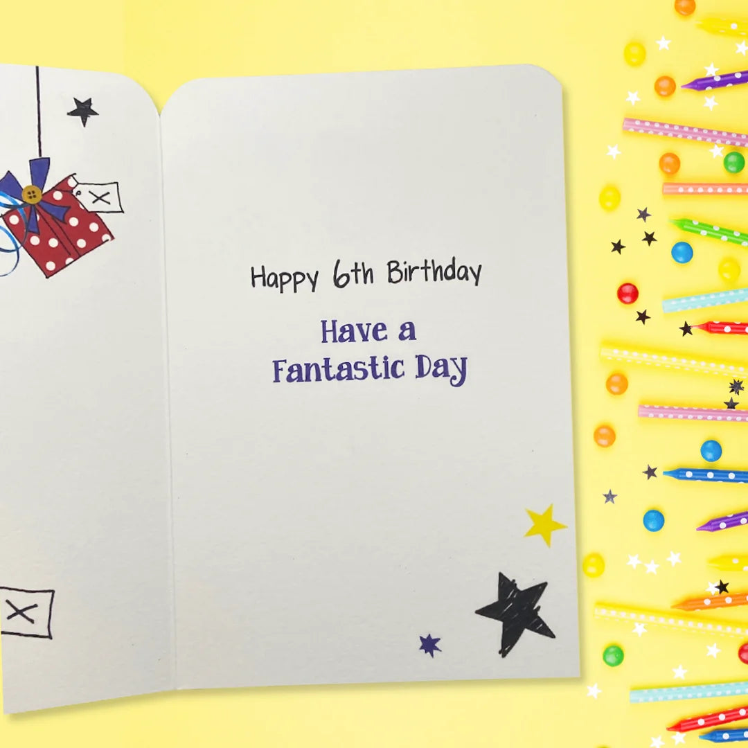 6th Birthday Card - Twingles Little Superhero