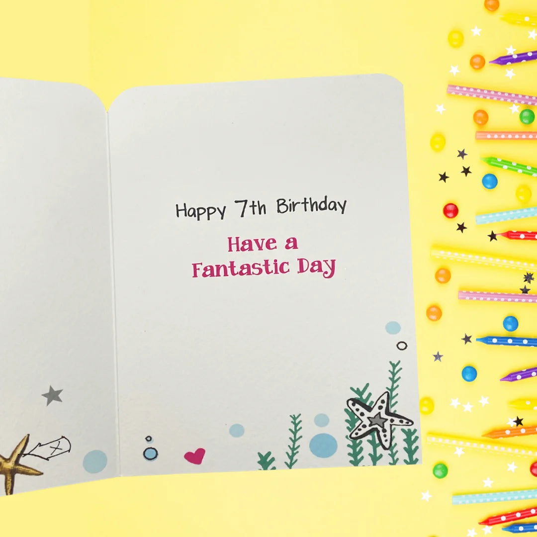 7th Birthday Card - Twingles Little Mermaid