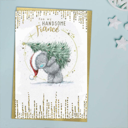 Handsome Fiancé Tatty Teddy Christmas Card Front Image