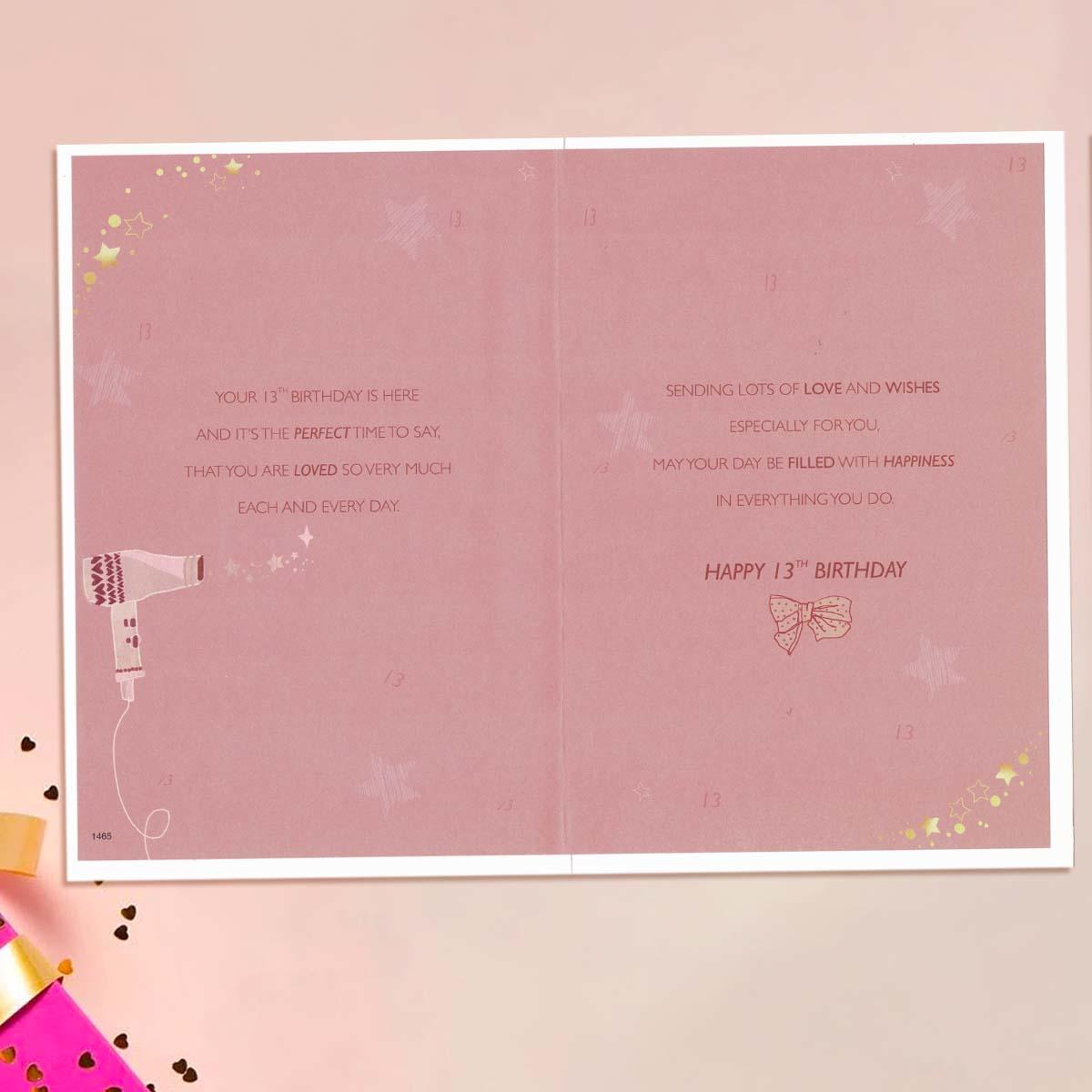 Inside Of Birthday Card Showing Layout And Printed Insert