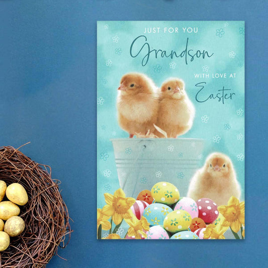 Grandson With Love At Easter Card Front Image