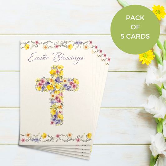Easter - Blessings Crucifix Pack Of 5 Cards Image