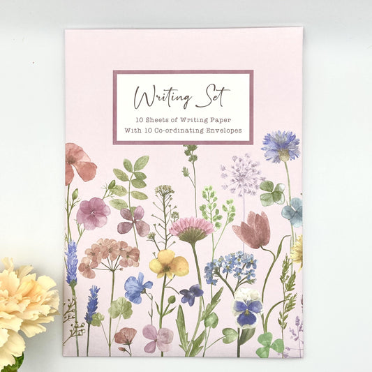 Floral Writing Set Displayed In Full
