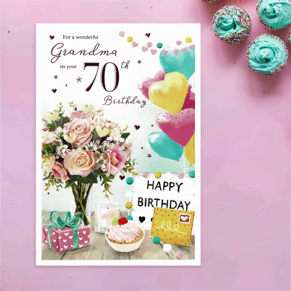 Grandma 70th Birthday Card Shown In Full