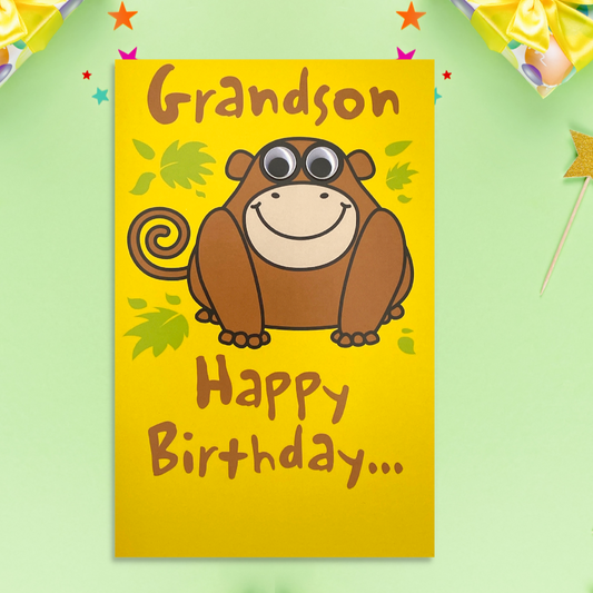 Grandson Birthday - Eye-Spy Monkey Front Image