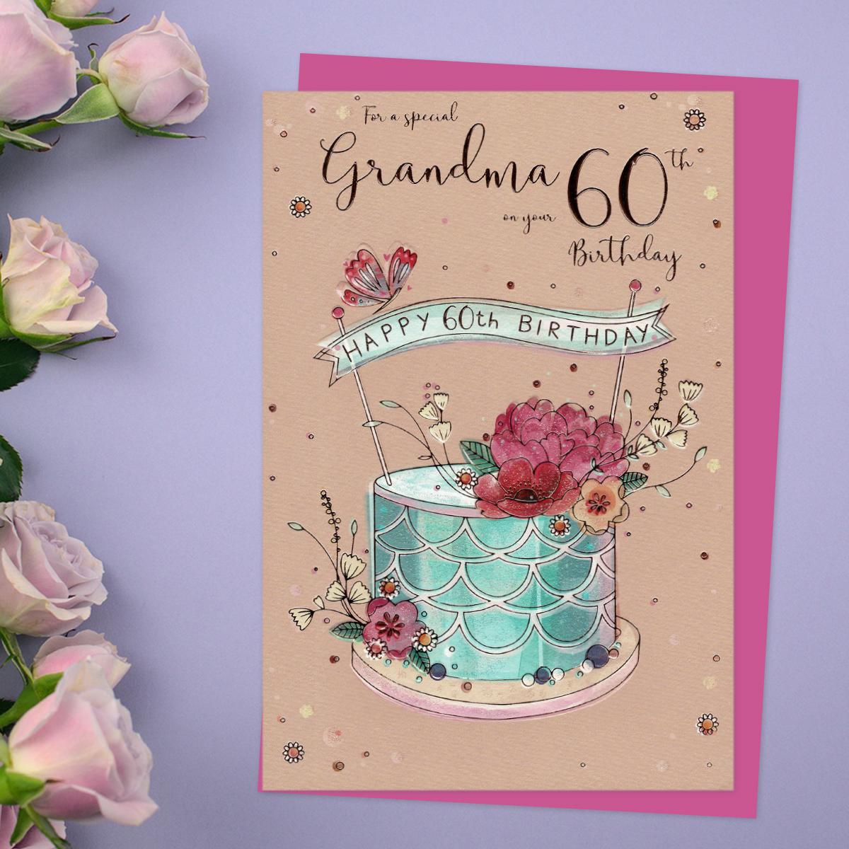 Grandma 60th Birthday Card - Birthday Cake – The Celebration Store