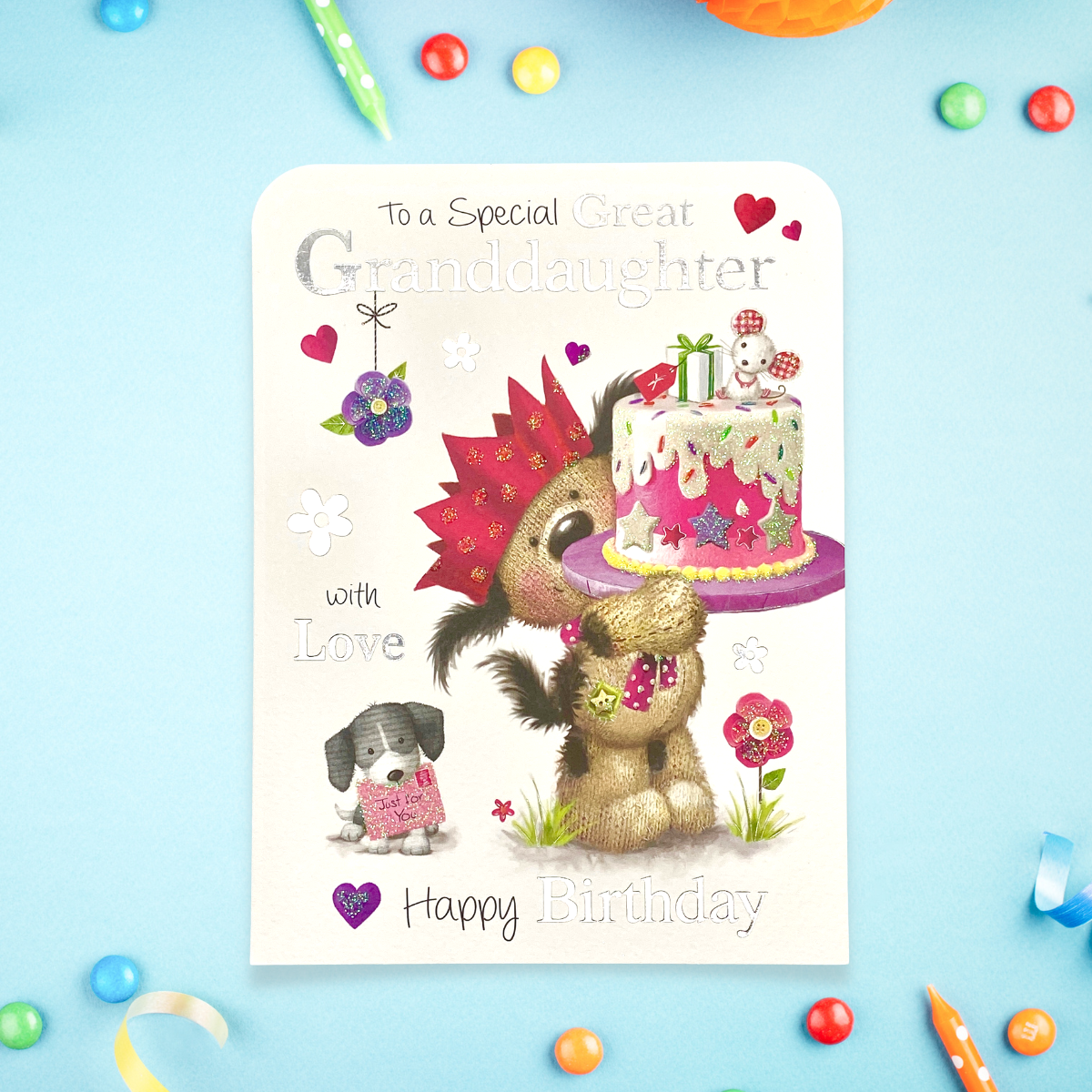 Great Granddaughter Cute Birthday Card Displayed In Full
