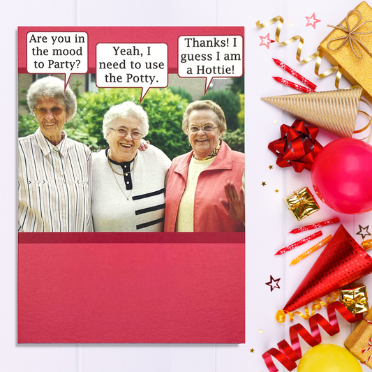 Three Old Ladies Together Laughing Humour Card