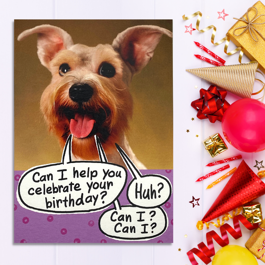 Dog Themed Funny Birthday Card Displayed In Full