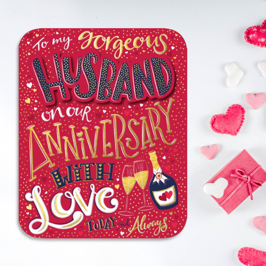 Husband Anniversary Card - Decoupage