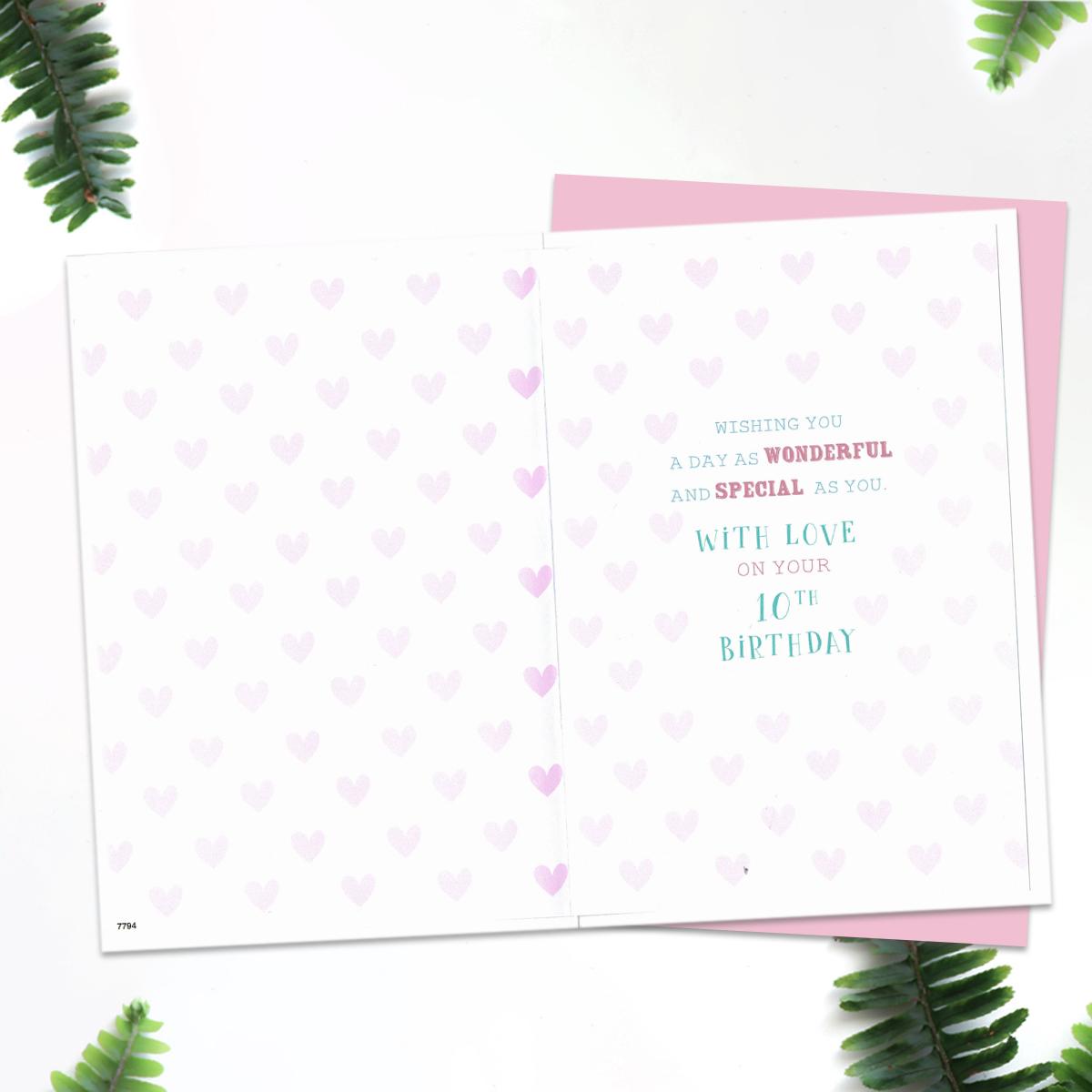 Printed Insert With Pink Hearts And Verse