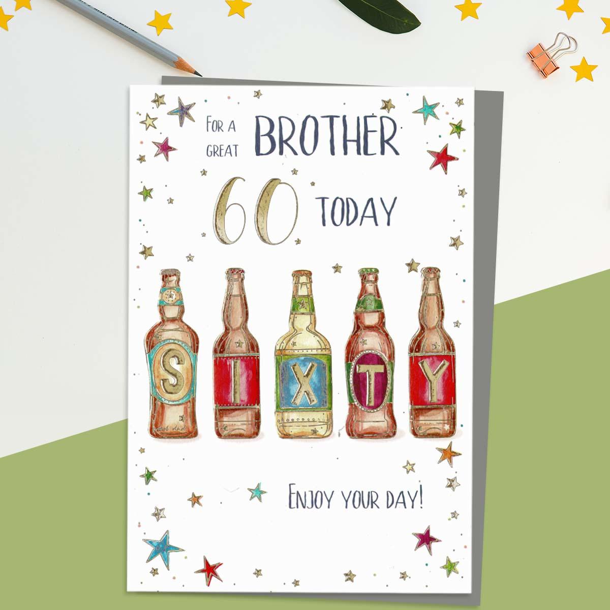 Brother On Your 60th Birthday Card Front Image