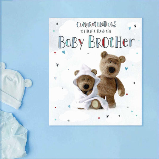 Barley Bear - Brand New Baby Brother Card Front Image
