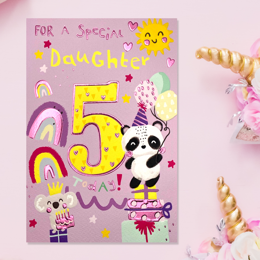 Special Daughter 5 Today - Playful Peppers - Birthday Card Front Image