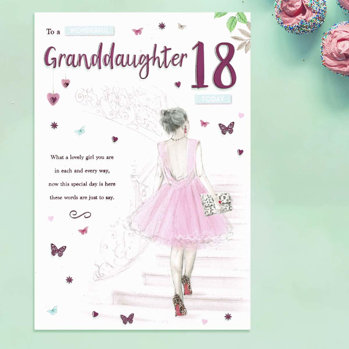 Granddaughter 18th Birthday Card - Butterflies & Hearts – The ...