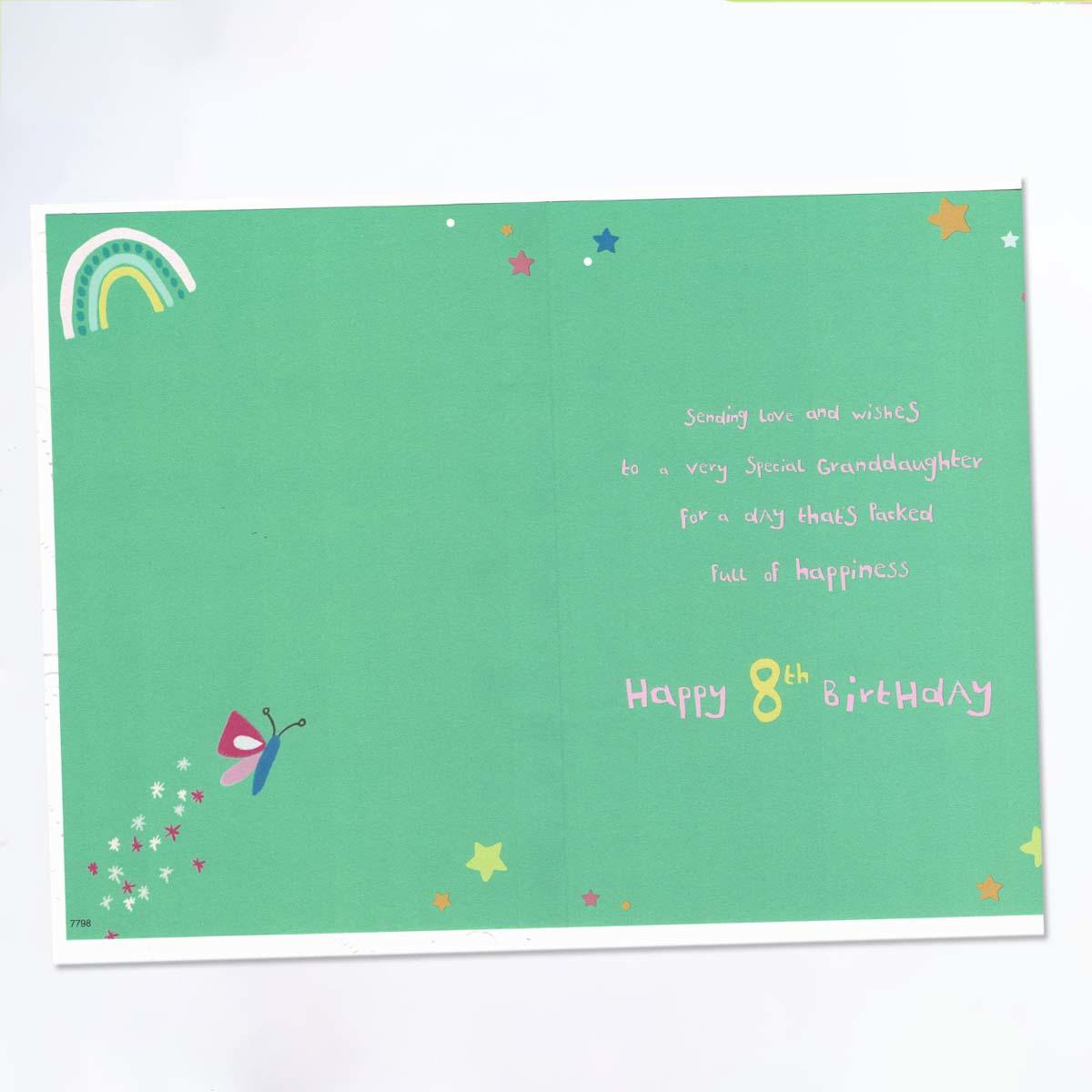 Granddaughter Age 8 Card Alongside Its Magenta Envelope