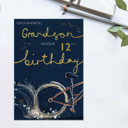 Make Your Wish - Fantastic Grandson On Your 12th Birthday  Card Front Image