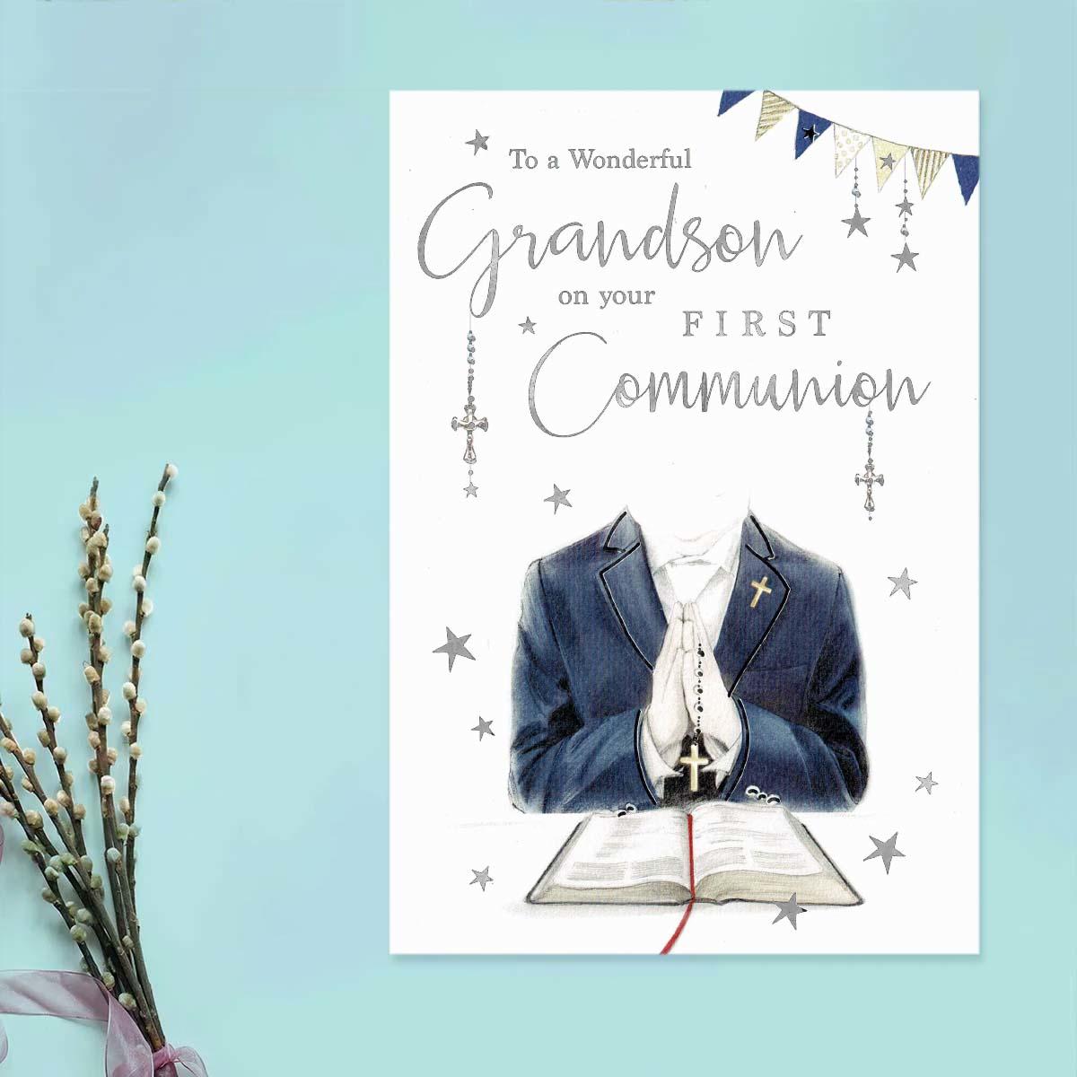 Fairlight - Grandson First Communion Card Front Image