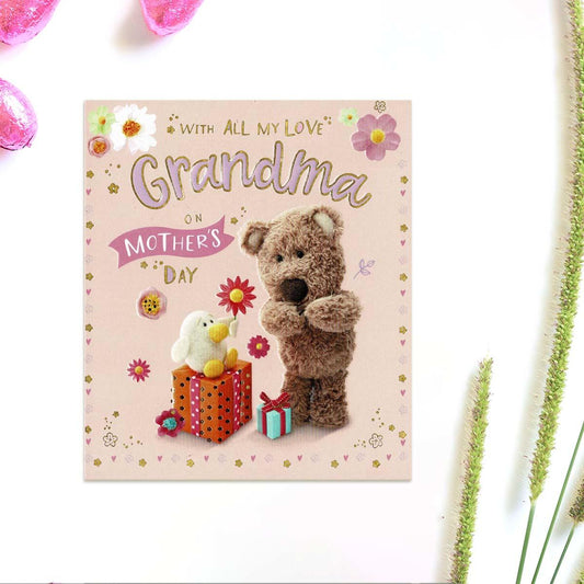 Grandma On Mother's Day Barley Bear Card Front Image