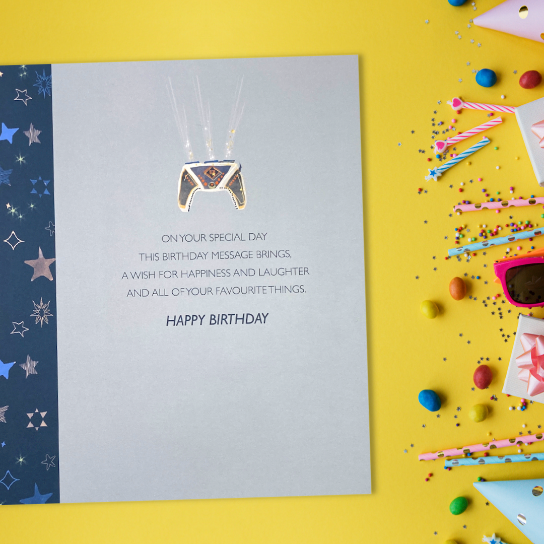 Nephew Birthday Card - Make Your Wish Gaming