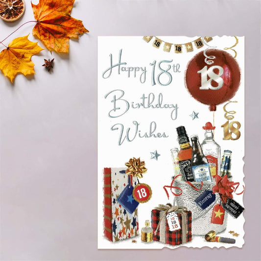 Happy 18th Birthday Wishes Card Front Image