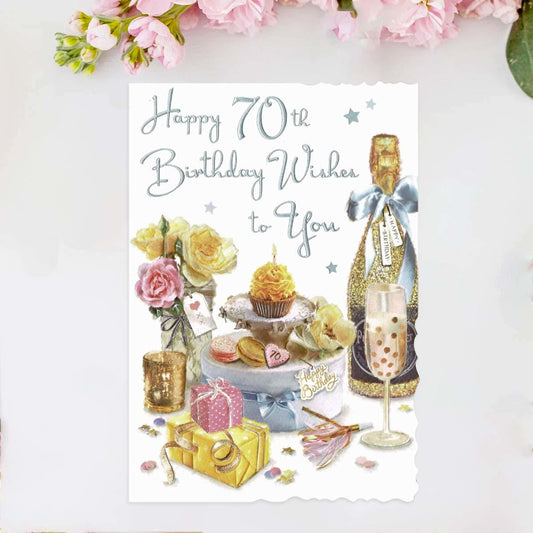 Velvet - Happy 70th Birthday Card Front Image