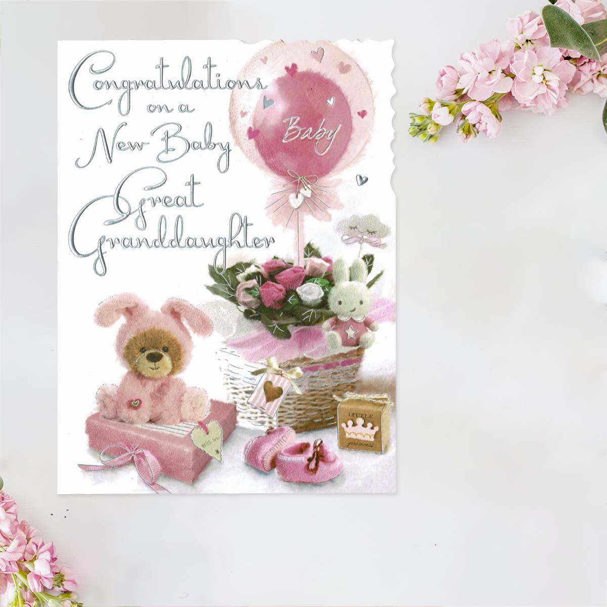 Velvet - Baby Great Granddaughter Card Front Image