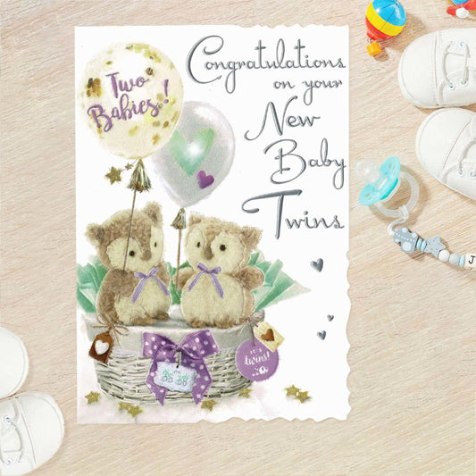 Velvet - Congratulations Baby Twins Card Front Image