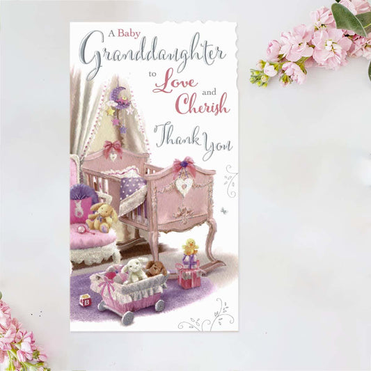 Velvet Moments - Baby Granddaughter Card Front Image