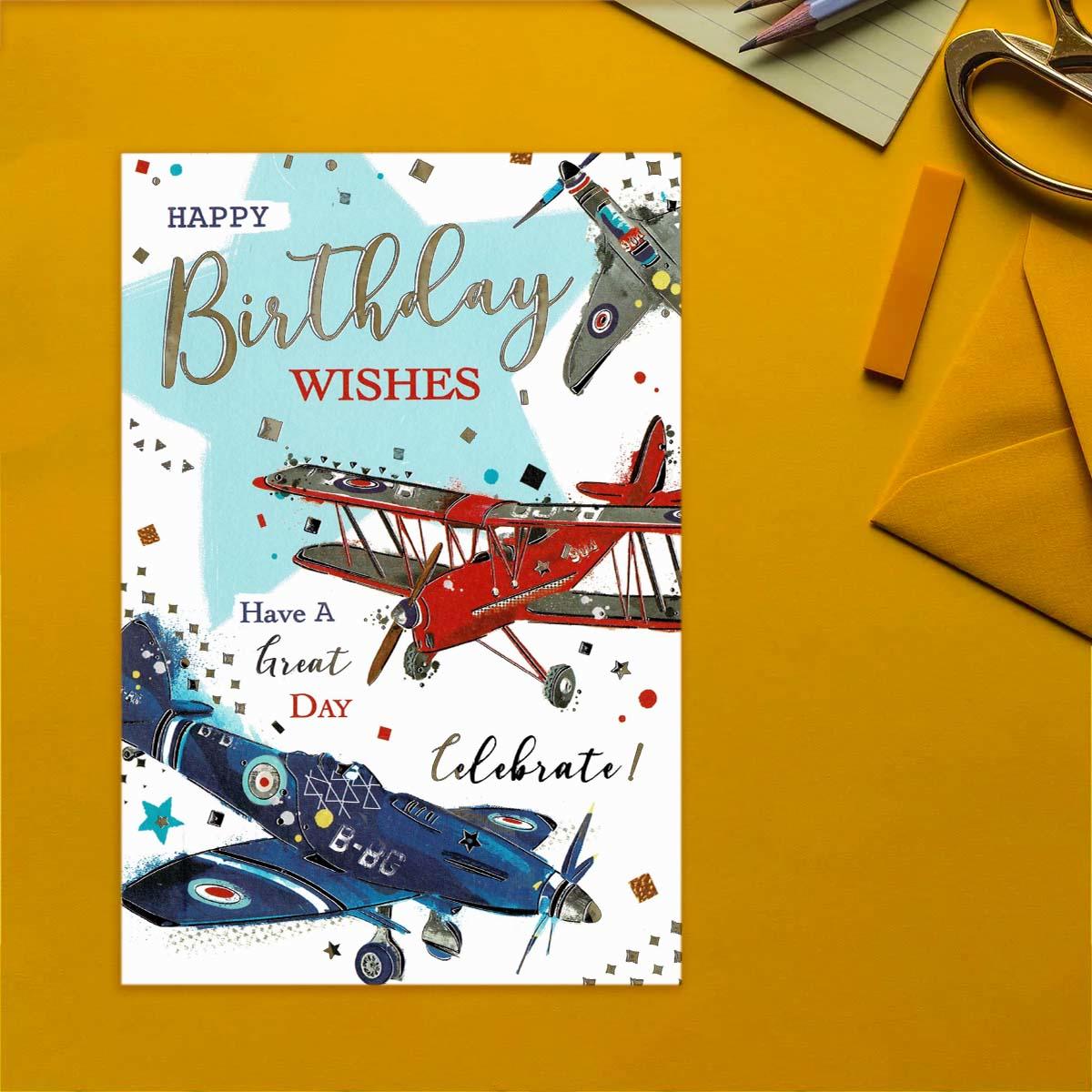 Signature - Happy Birthday Aircraft Card front Image