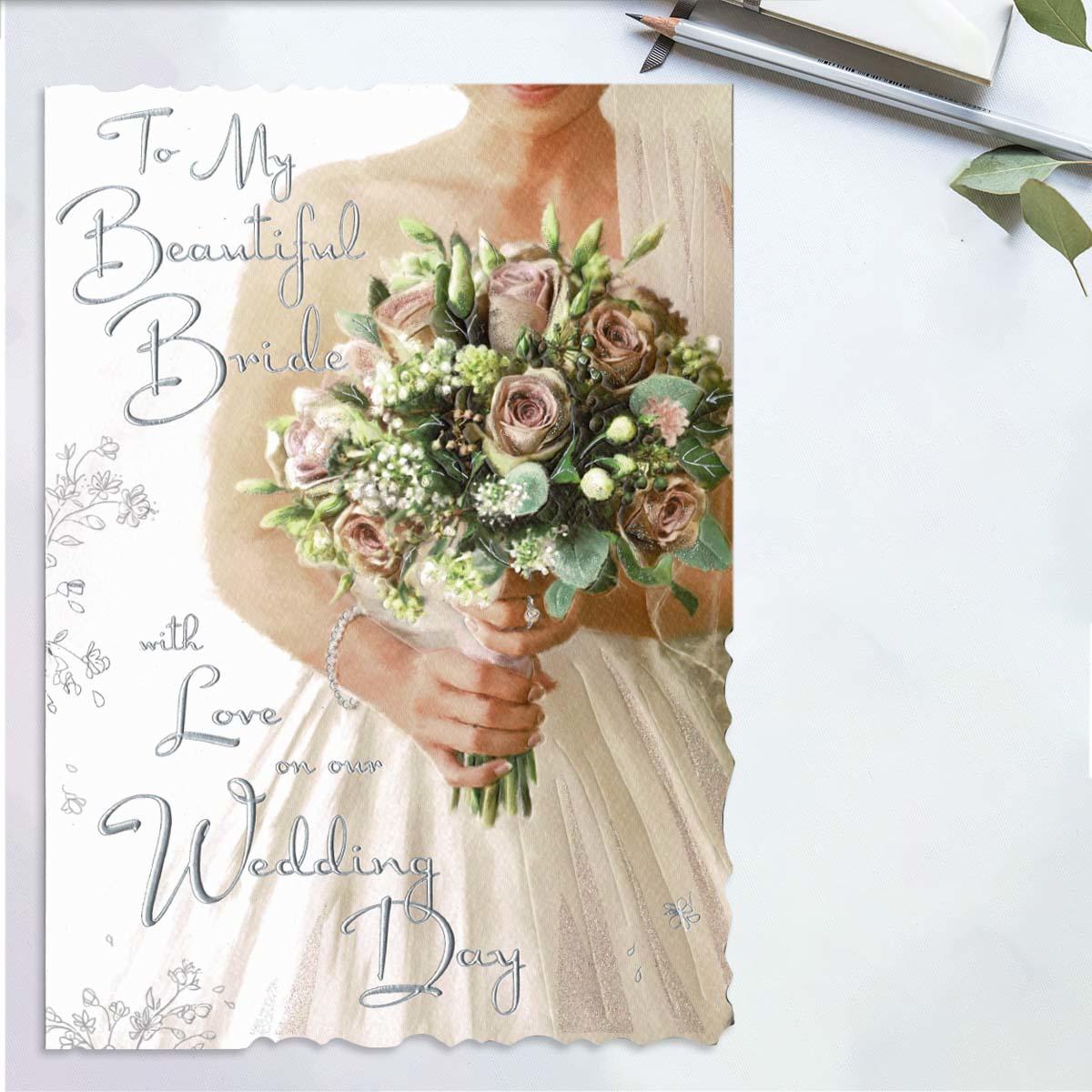 My Beautiful Bride On Our Wedding Day Large Card Front Image