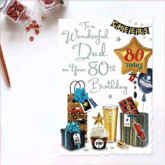 Velvet - Wonderful Dad On Your 80th Card Front Image