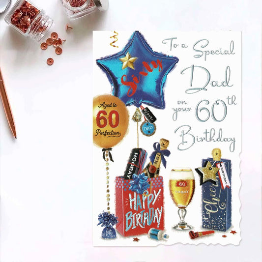 Velvet - Special Dad On Your 60th Birthday Card Front Image