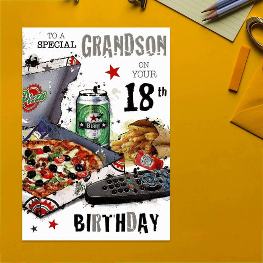 Graffix - Grandson On Your 18th Card Front Image