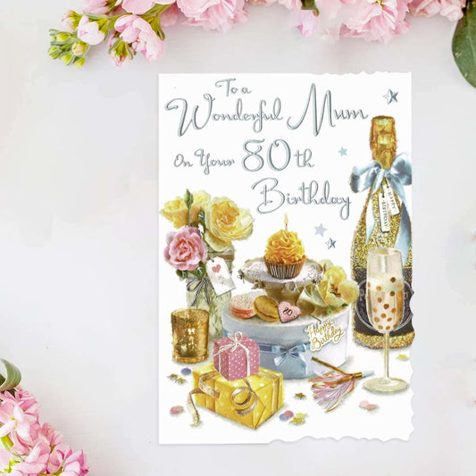 Velvet - Mum 80th Birthday Card Front Image